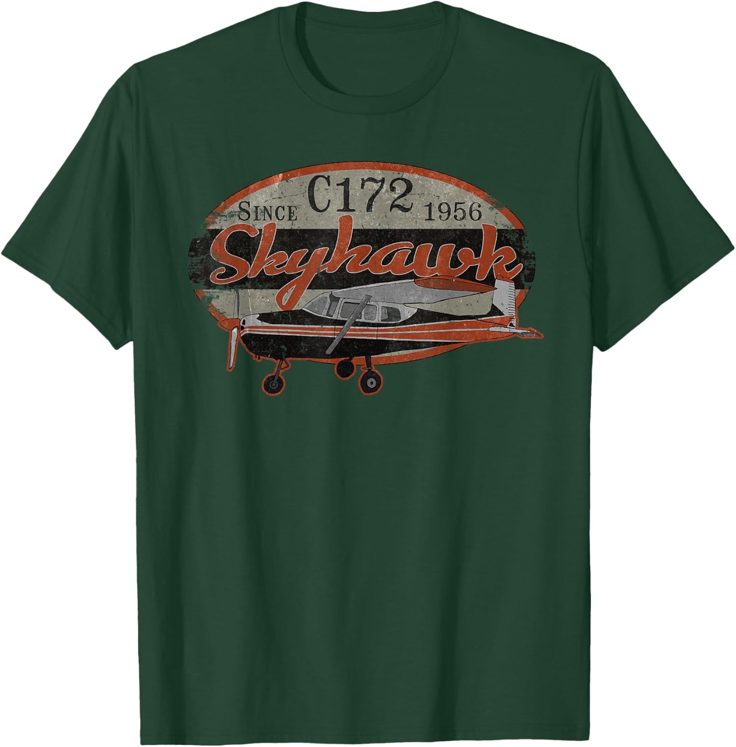 C-172 Skyhawk Vintage Retro C172 Airplane Flying Pilot T-Shirt - T-Shirt | Forest