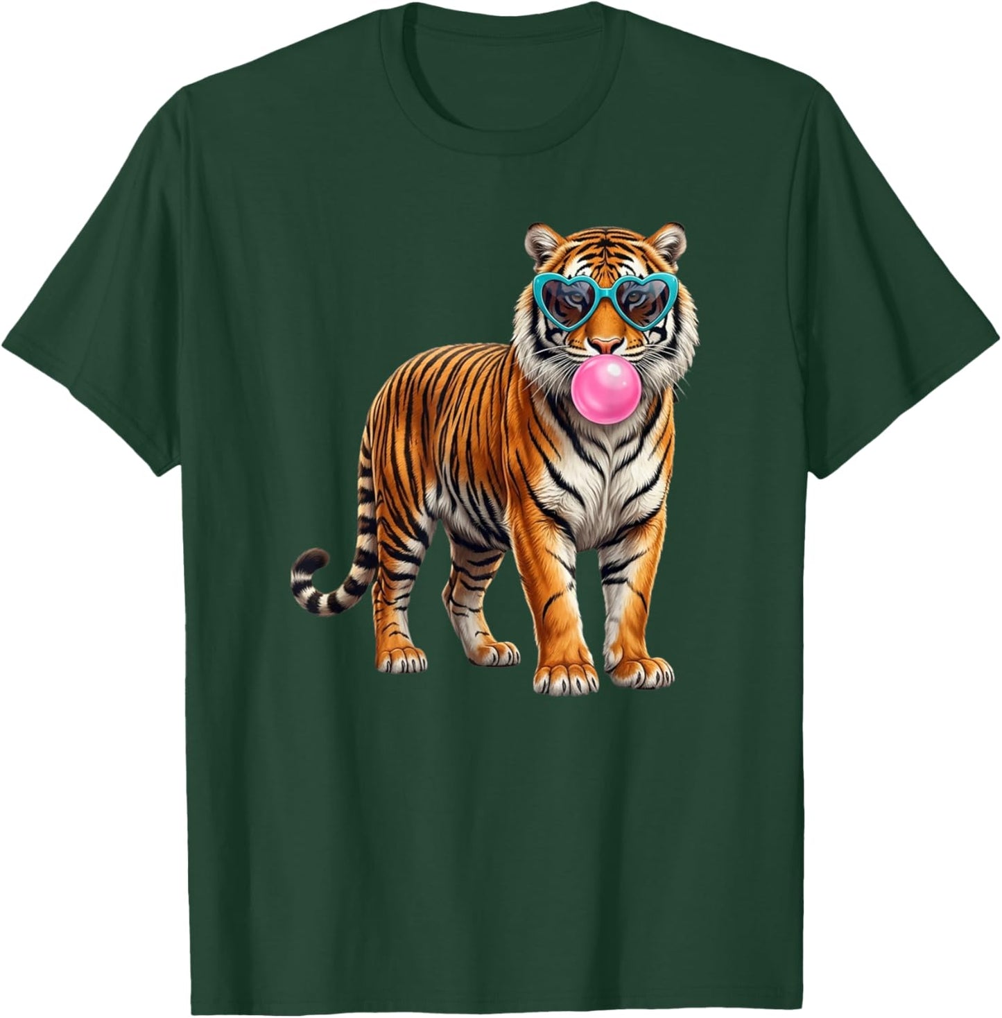 Preppy Animal Tiger Bubblegum T-Shirt - T-Shirt | Forest