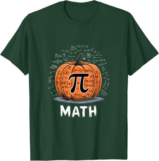 Funny Math Is Scary Pumpkin Pi Mathematics Halloween Pun T-Shirt - T-Shirt | Forest