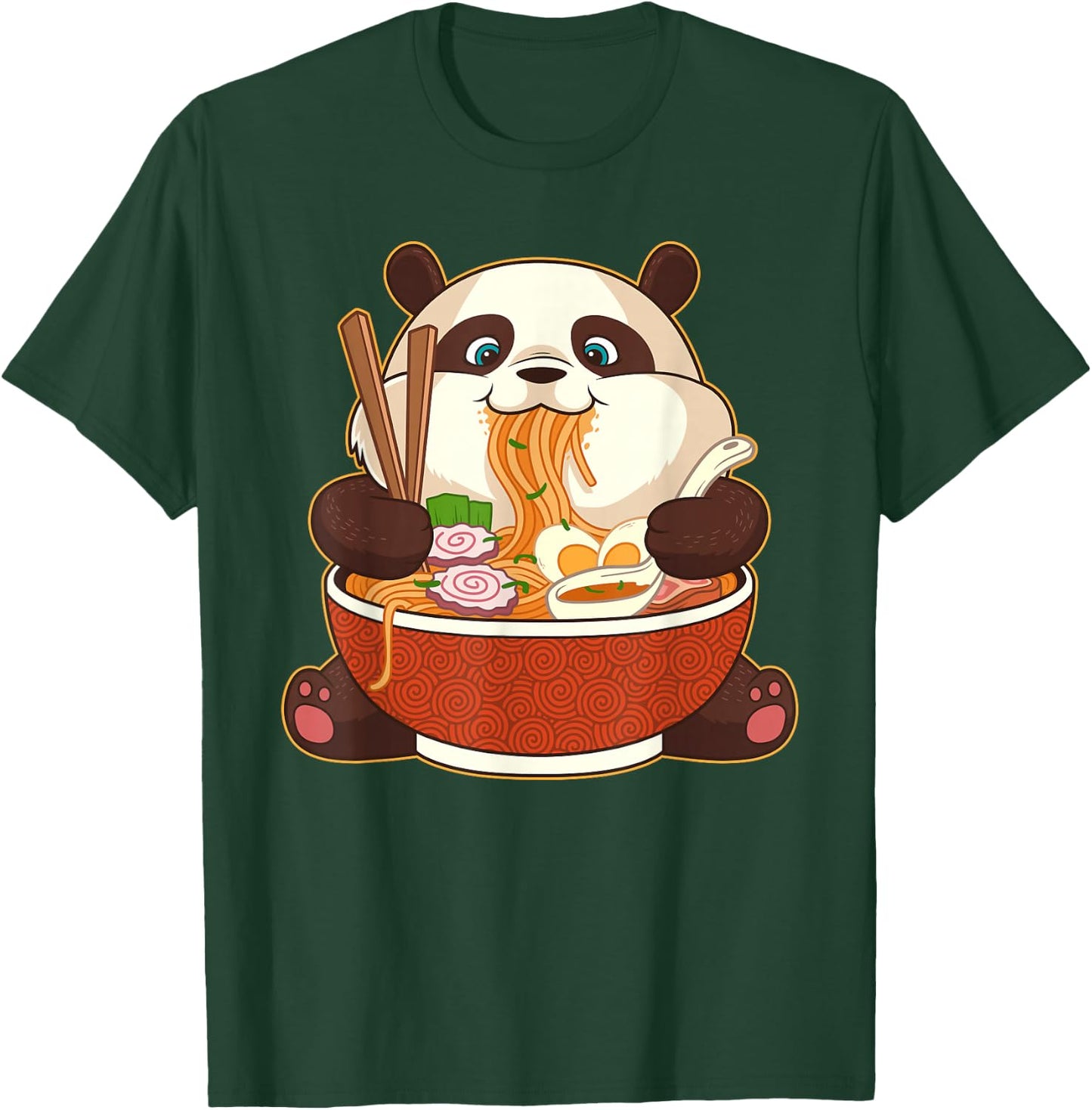Kawaii Cute Anime Panda Otaku Japanese Ramen Noodle T-Shirt - T-Shirt | Forest