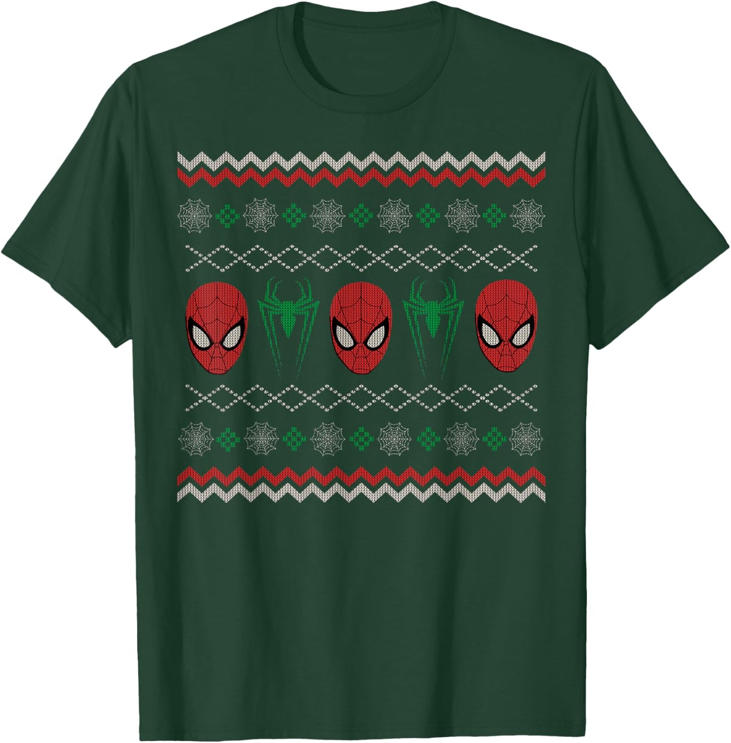 Marvel Spider-Man Ugly Christmas Sweater T-Shirt - T-Shirt | Forest