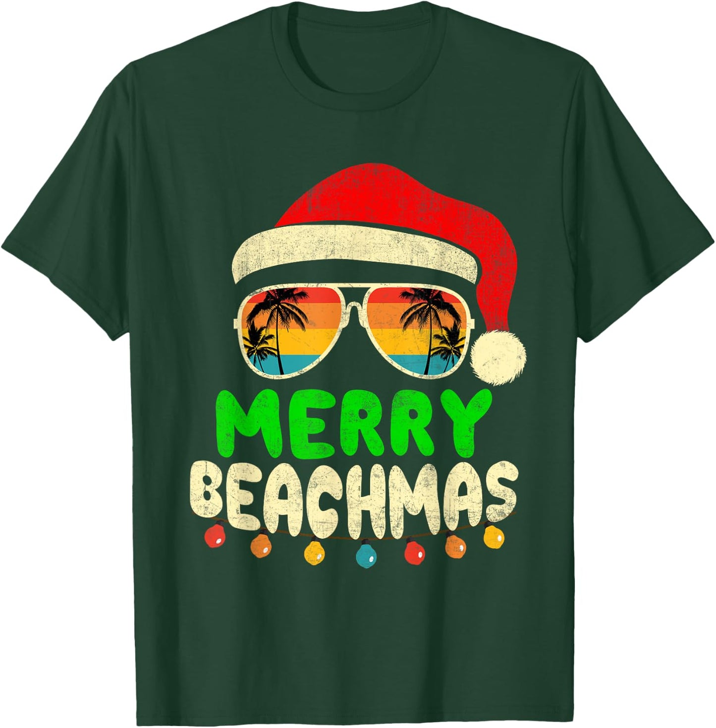 Merry Beachmas Tropical Christmas Hawaii Smile Beach T-Shirt - T-Shirt | Forest