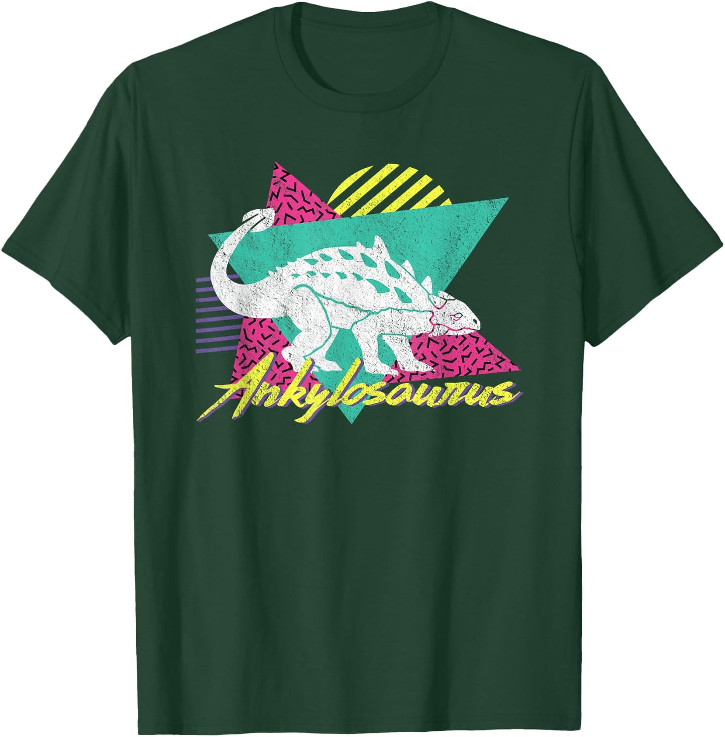 Vintage Retro 80s Or 90s Ankylosaurus Dinosaur T-Shirt - T-Shirt | Forest