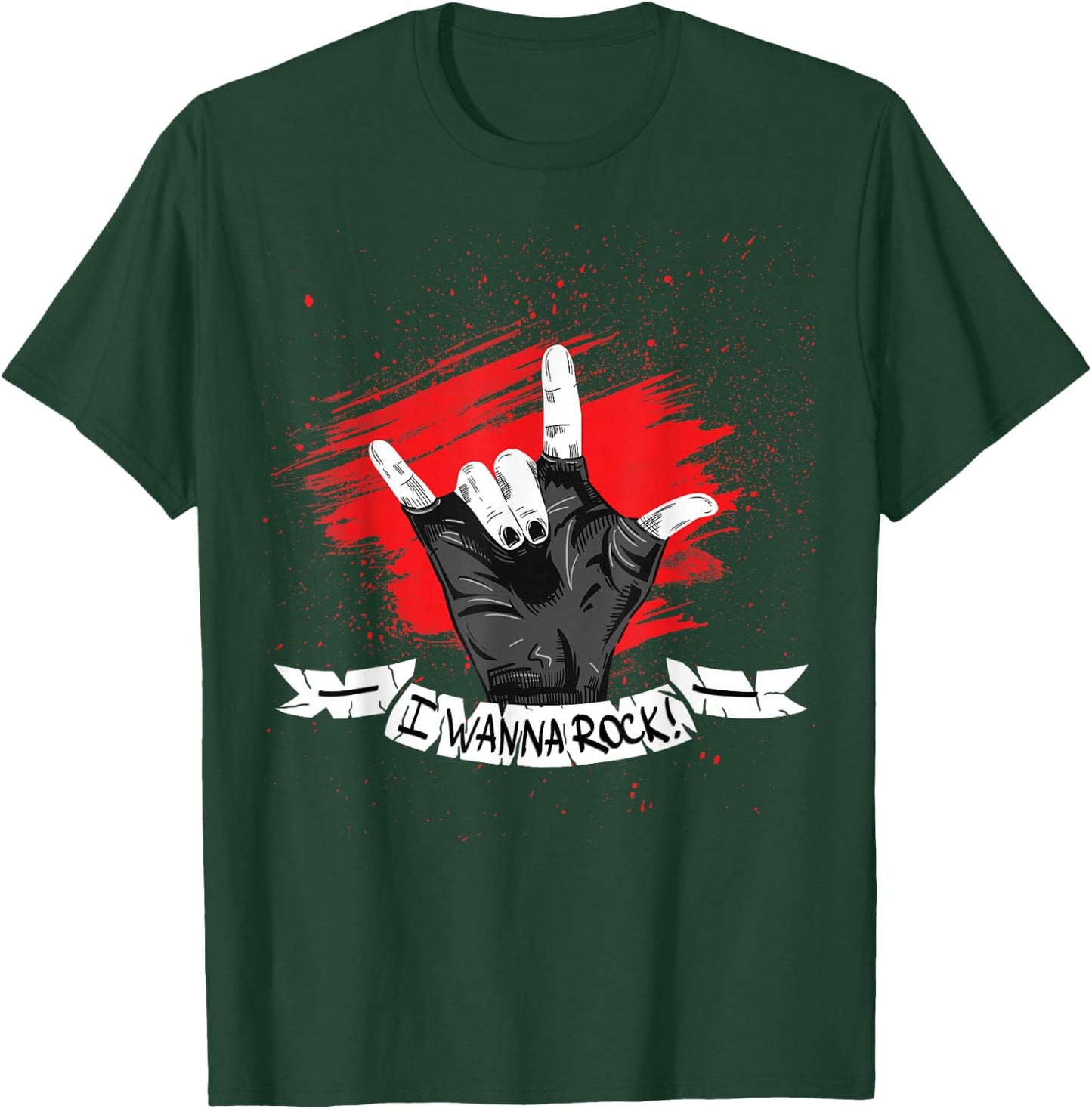 I Wanna Rock - Rock n Roll T Shirts - Hand Horns for Woman. T-Shirt - T-Shirt | Forest