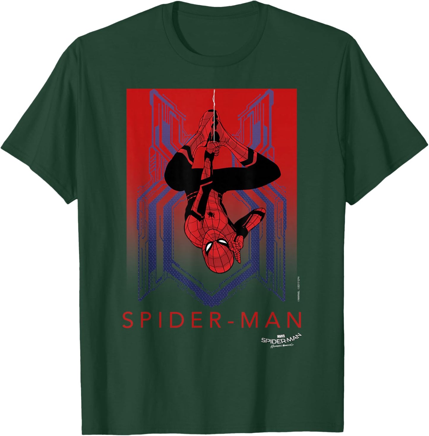 Marvel Spider-Man Homecoming Hanging Upside Down T-Shirt - T-Shirt | Forest