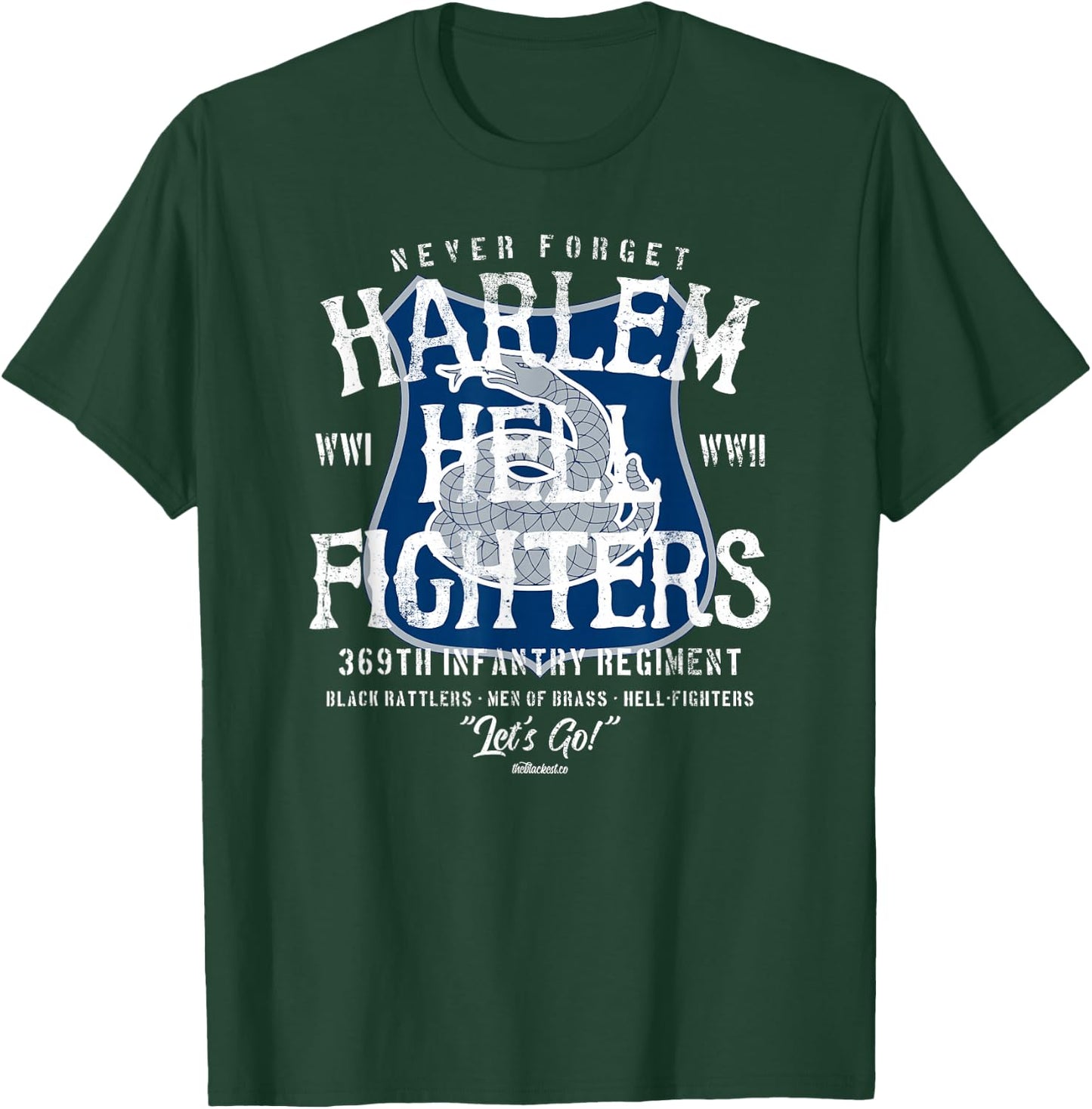 Harlem Hellfighters Vintage Black Military History WWI WWII T-Shirt - T-Shirt | Forest