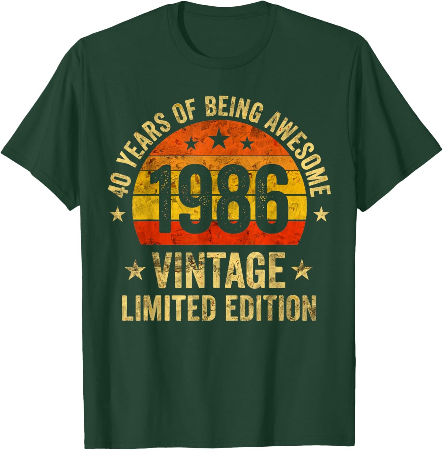 Vintage 1986 Limited Edition 40 Year Old 40th Birthday T-Shirt - T-Shirt | Forest