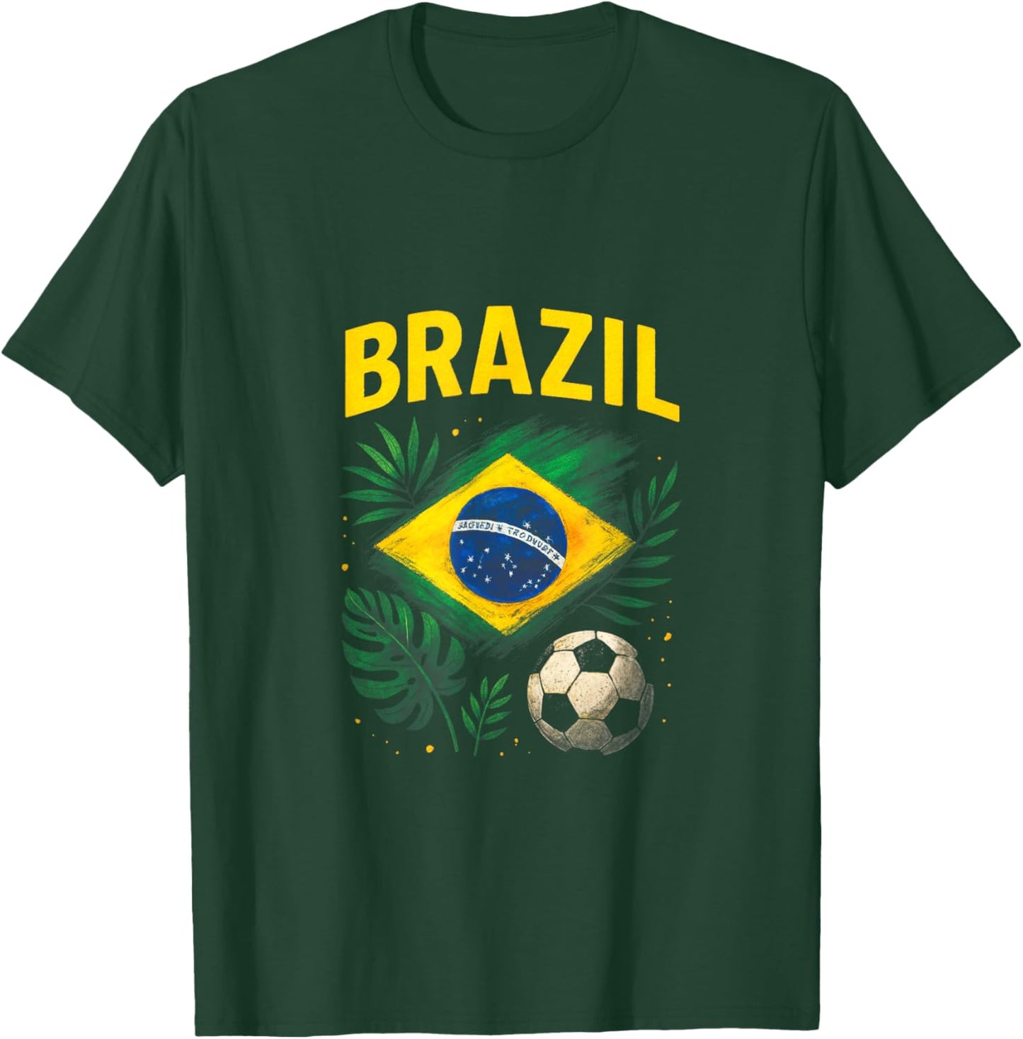 Brazil Brazilian Flag Brasil Soccer Football T-Shirt - T-Shirt | Forest