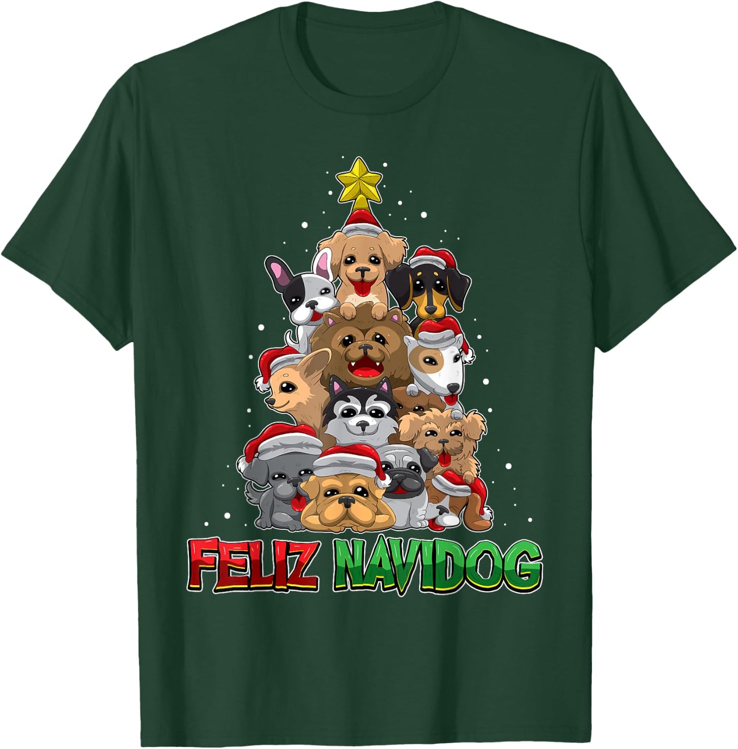 Feliz Navidog - Feliz Navidad - Christmas For Dog Lovers Men Women Kids T-Shirt - T-Shirt | Forest