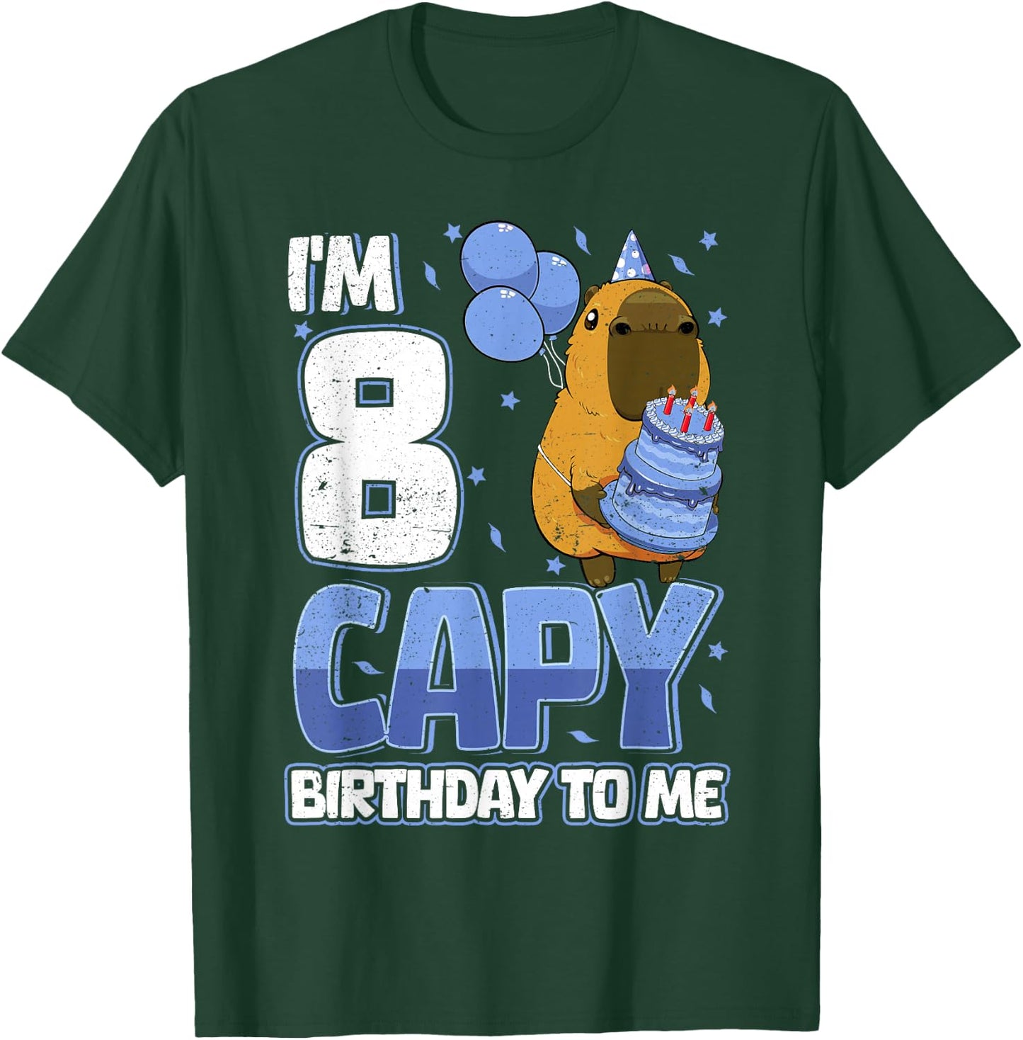 8 Years Capy Birthday to me Boys 8th Birthday Capybara T-Shirt - T-Shirt | Forest