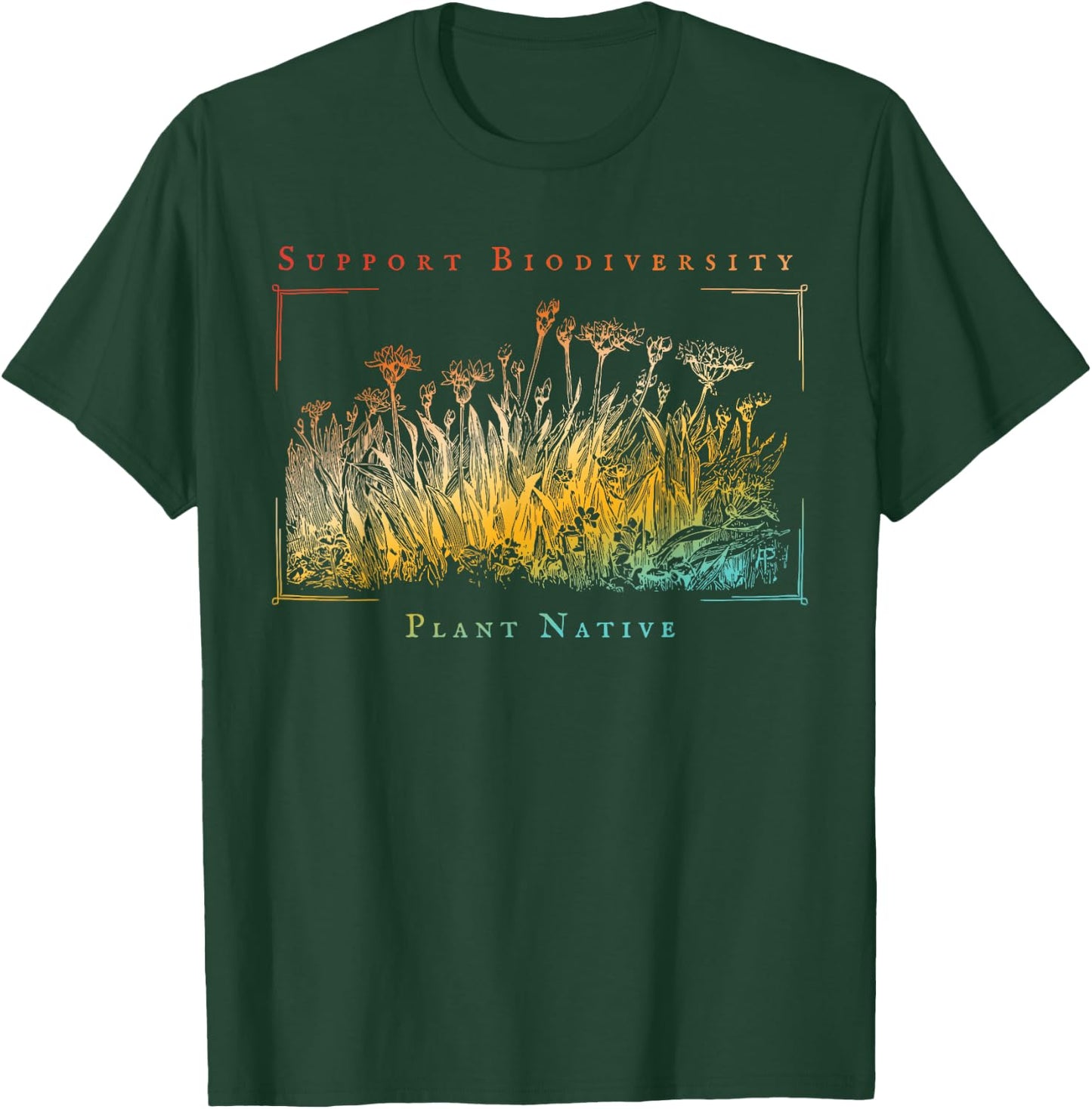 Support Biodiversity Plant Native Retro T-Shirt - T-Shirt | Forest