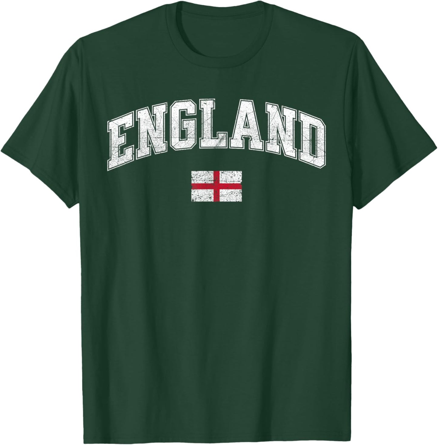 Retro Vintage England | Women Men Kids English Flag T-Shirt - T-Shirt | Forest