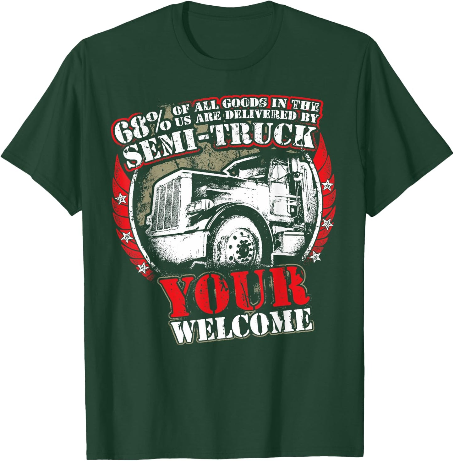 Semi Truck Driver Gift Professional Truckers T-Shirt - T-Shirt | Forest