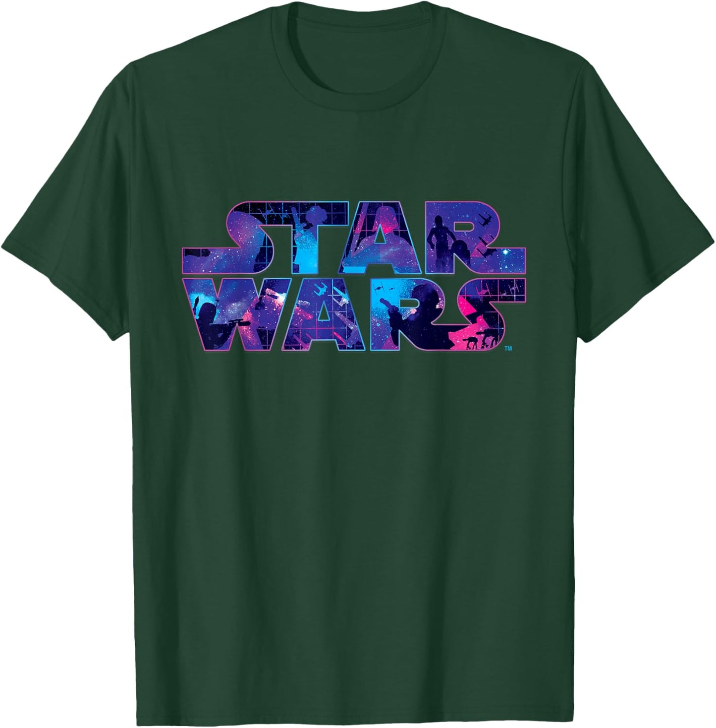 Star Wars Logo Retro 90s Galaxy T-Shirt - T-Shirt | Forest