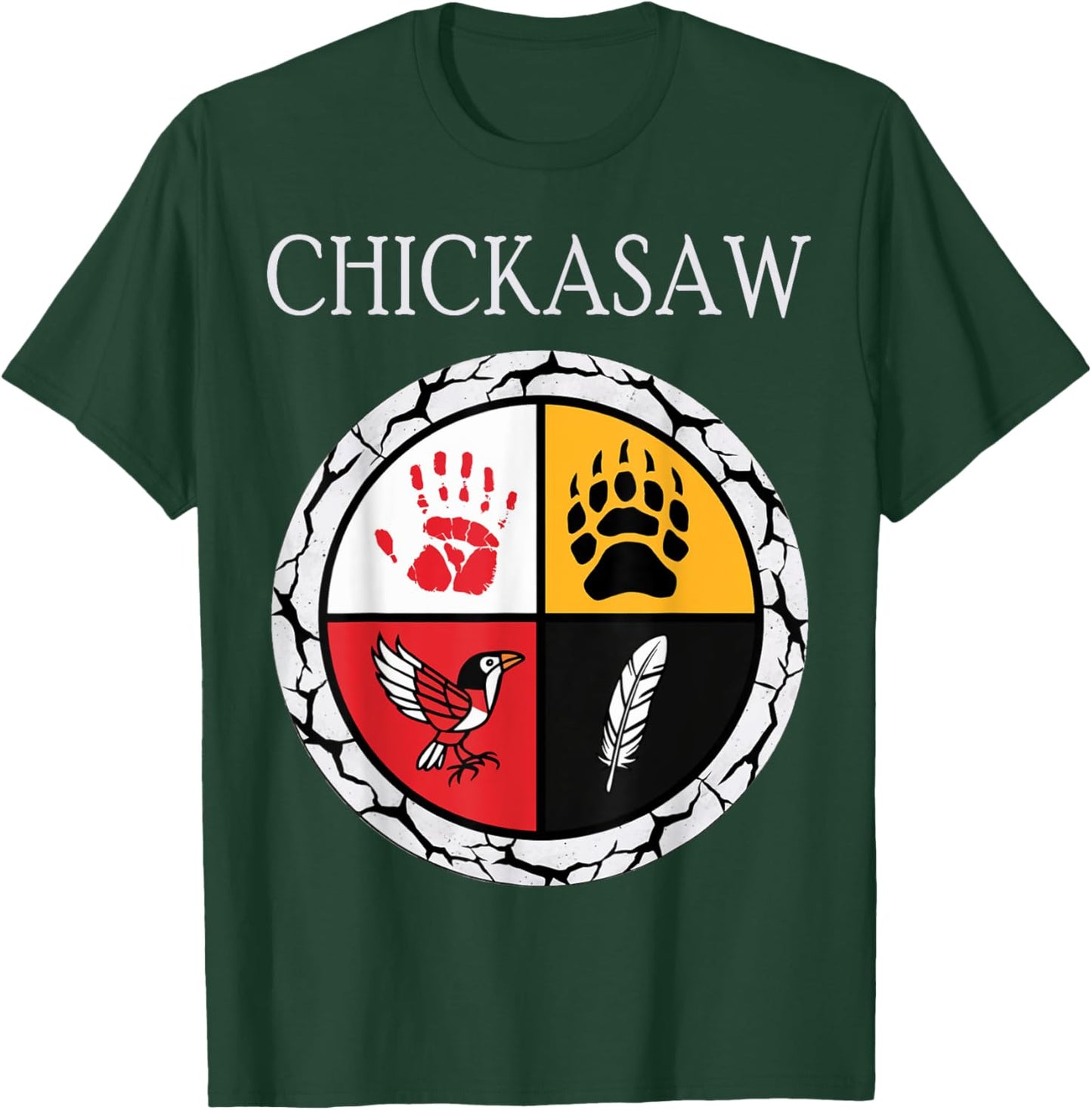 Chickasaw Tribe Native American Medicine Wheel T-Shirt - T-Shirt | Forest