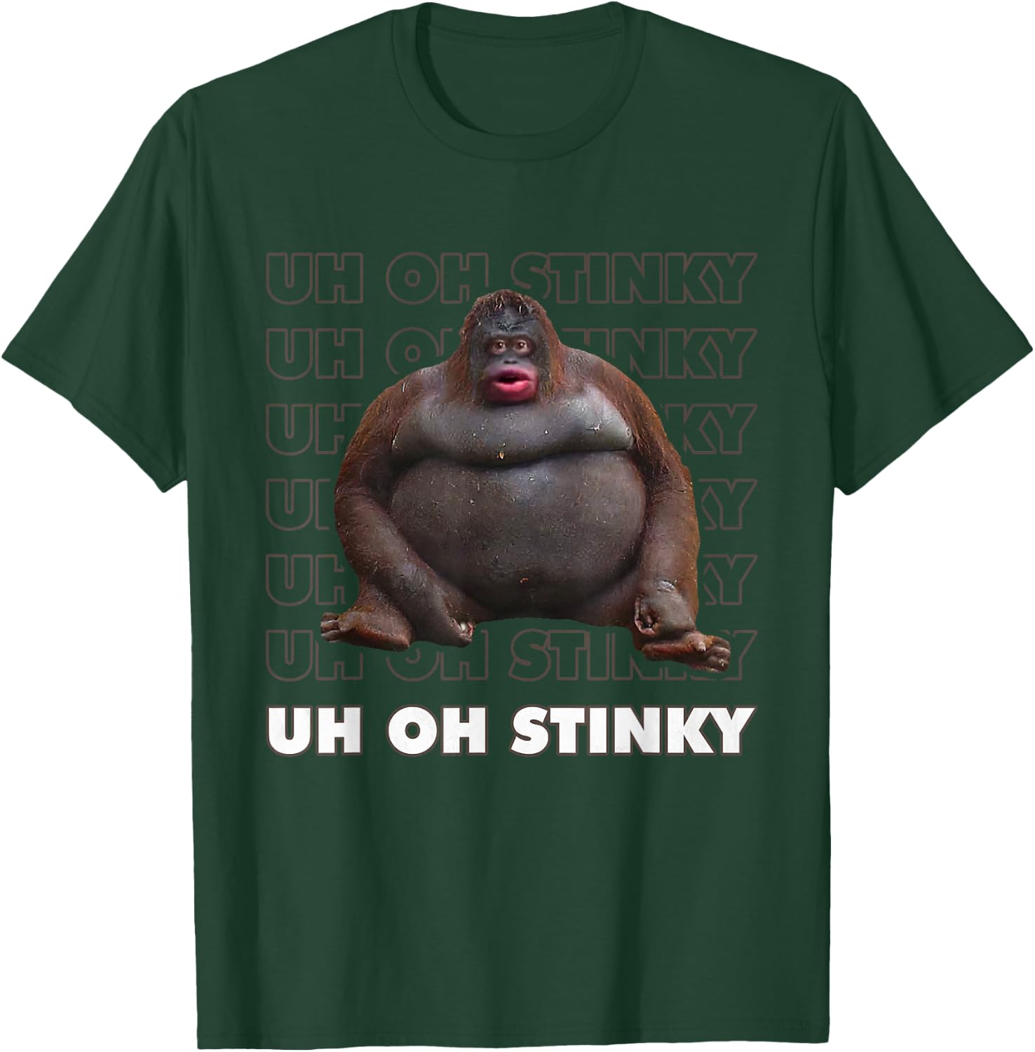 Uh Oh Stinky Poop Meme Funny Monkey T-Shirt - T-Shirt | Forest
