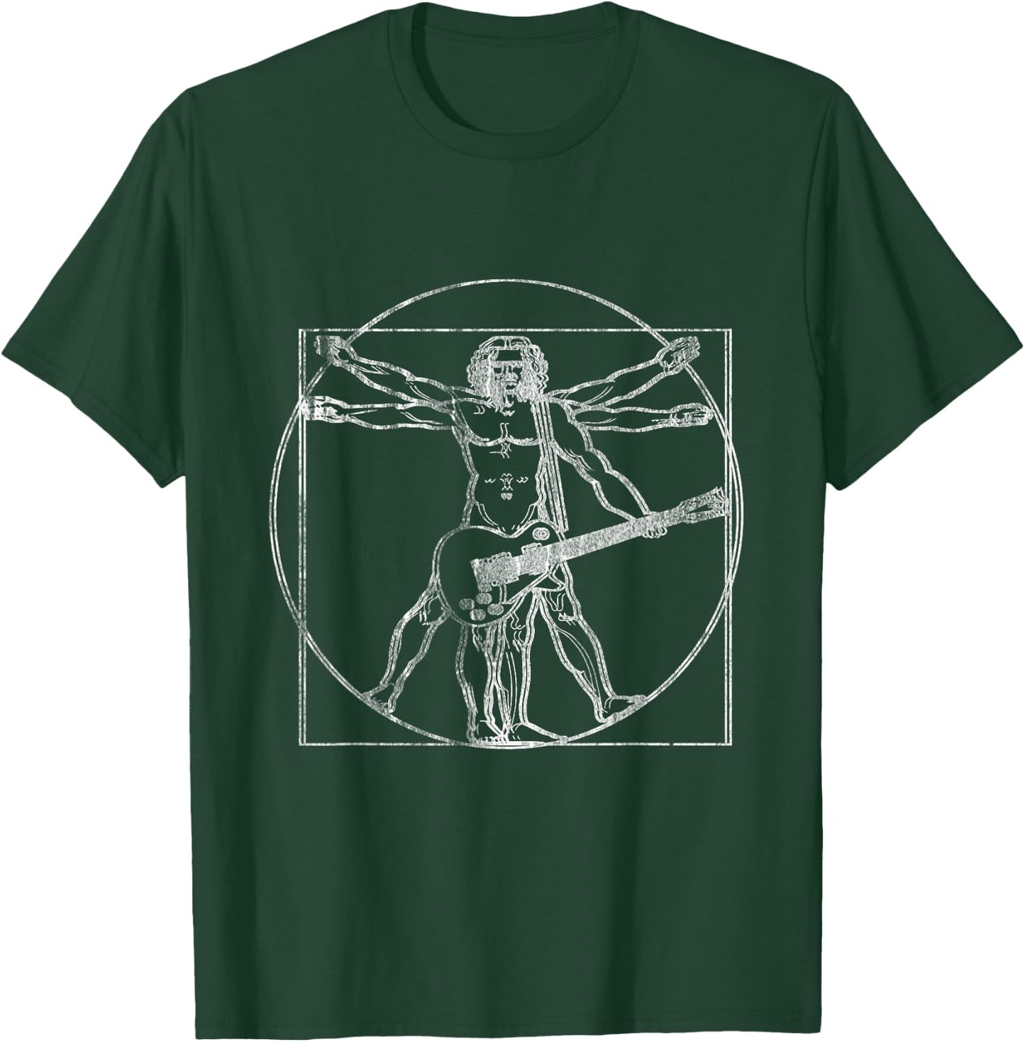 Da Vinci Guitar Guitarist Musical Instrument Music T-Shirt - T-Shirt | Forest