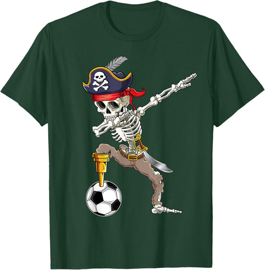 Dab Skeleton | Dabbing Skeleton Futbol Pirate Soccer Gifts T-Shirt - T-Shirt | Forest
