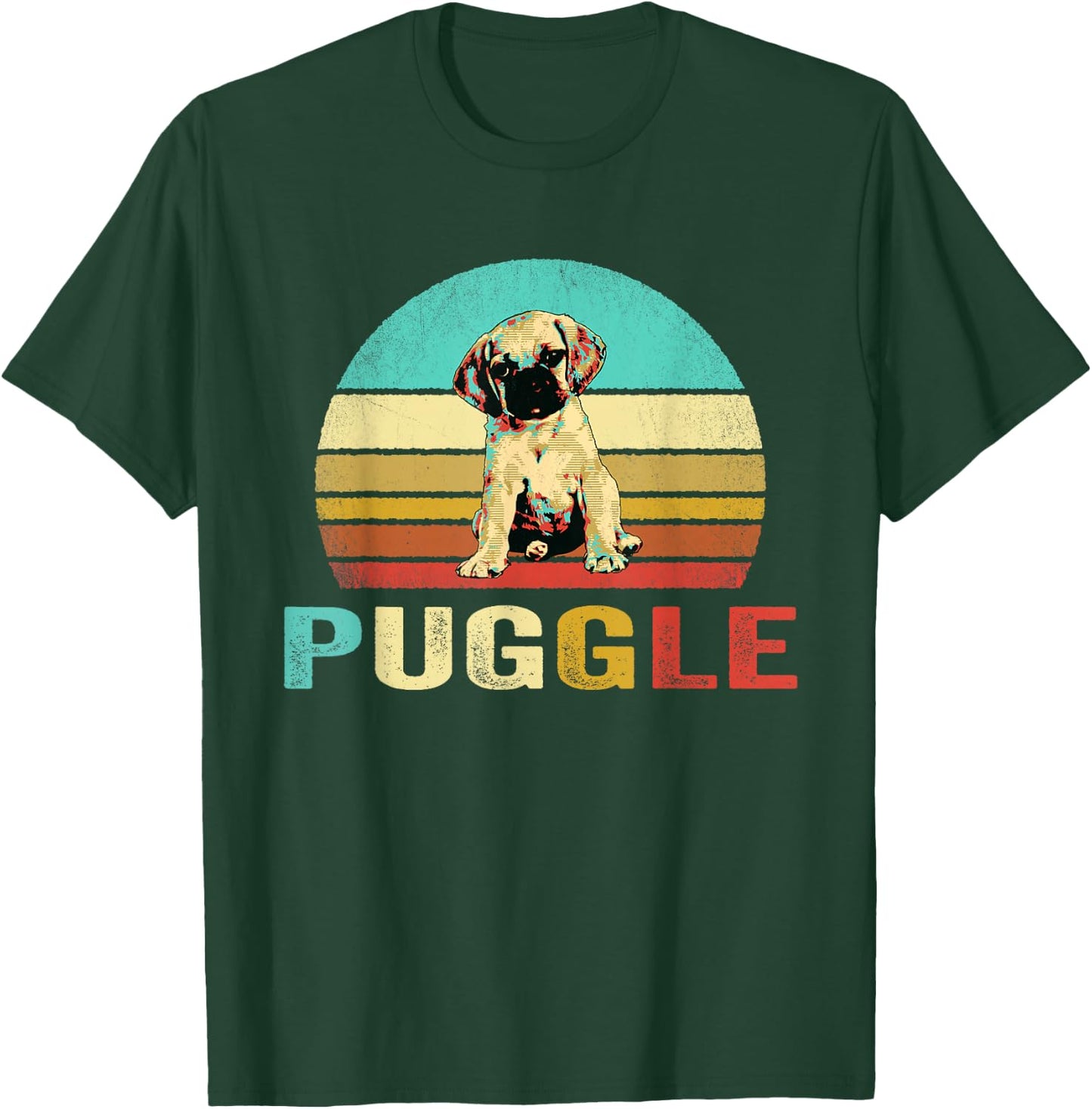 Vintage Puggle Shirt Dog Sunset T-Shirt - T-Shirt | Forest