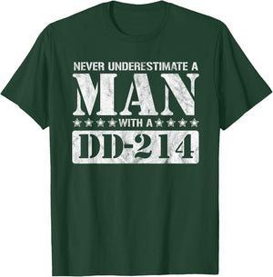 DD 214 Alumni Never Underestimate An Old Man With A DD-214 T-Shirt - T-Shirt | Forest