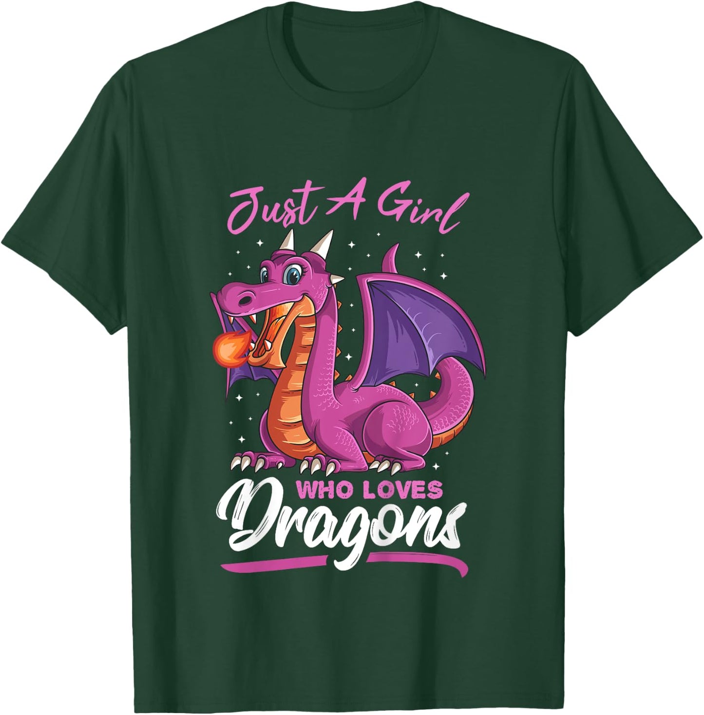 Just A Girl Who Loves Dragons Funny Dragon Gift T-Shirt - T-Shirt | Forest