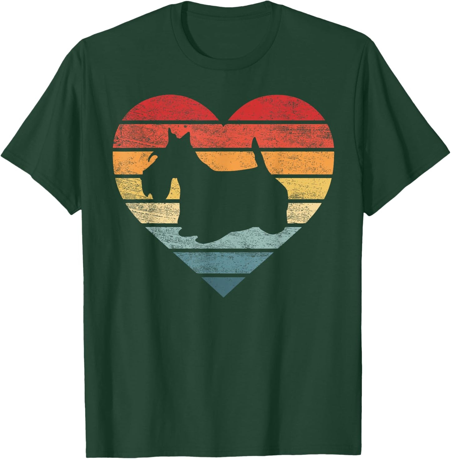 Scottish Terrier Lover Owner Gifts Retro Sunset Dog Mom Dad T-Shirt - T-Shirt | Forest