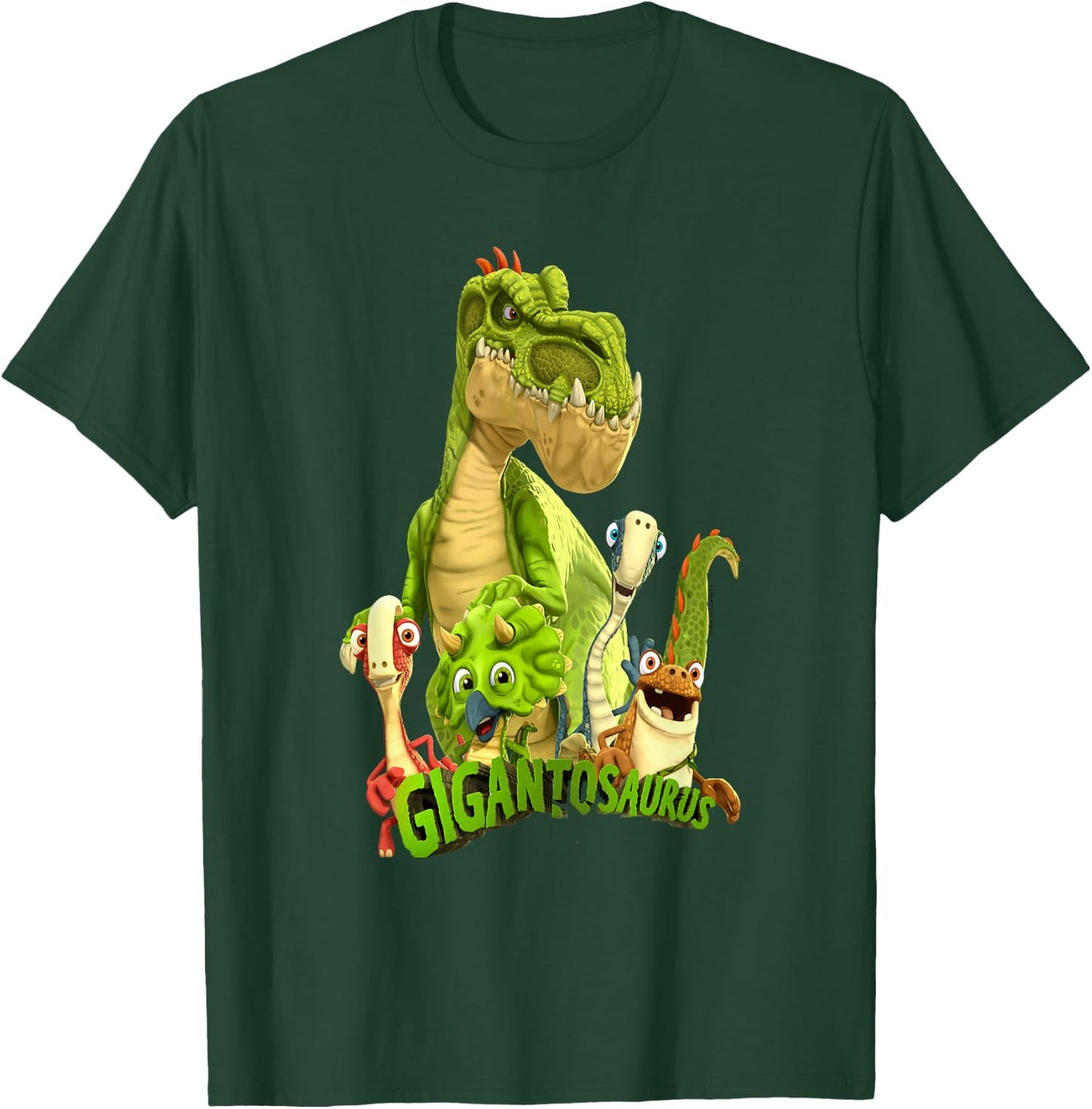 Gigantosaurus Logo with Giganto & The 4 Kid Dinos T-Shirt - T-Shirt | Forest