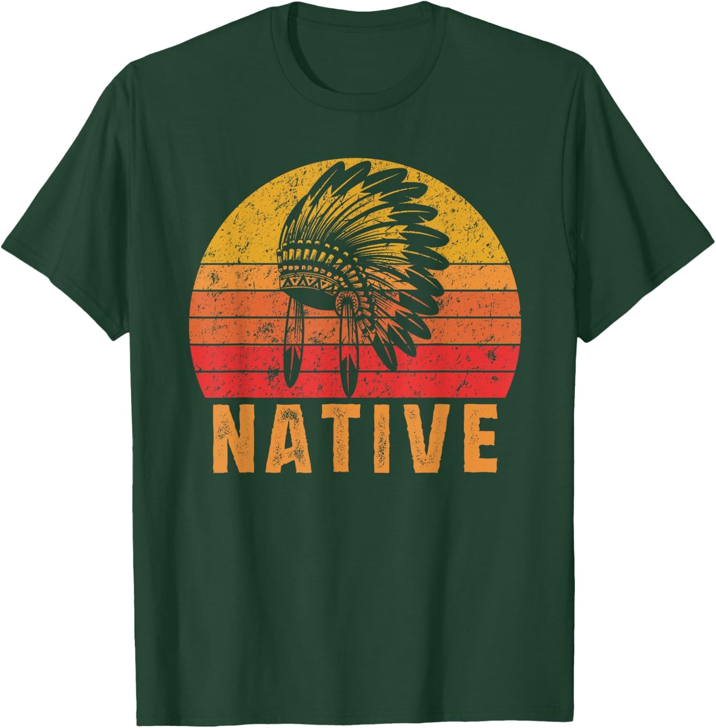 Native American Pride Vintage Native Indian T-Shirt - T-Shirt | Forest