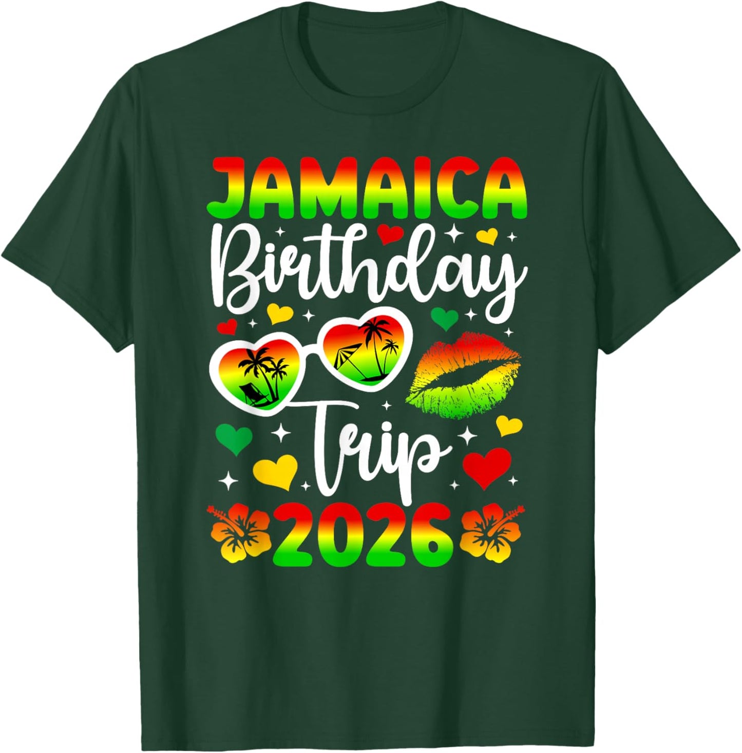 Jamaica Birthday Trip 2026 Birthday Travel Jamaica Vacation T-Shirt - T-Shirt | Forest