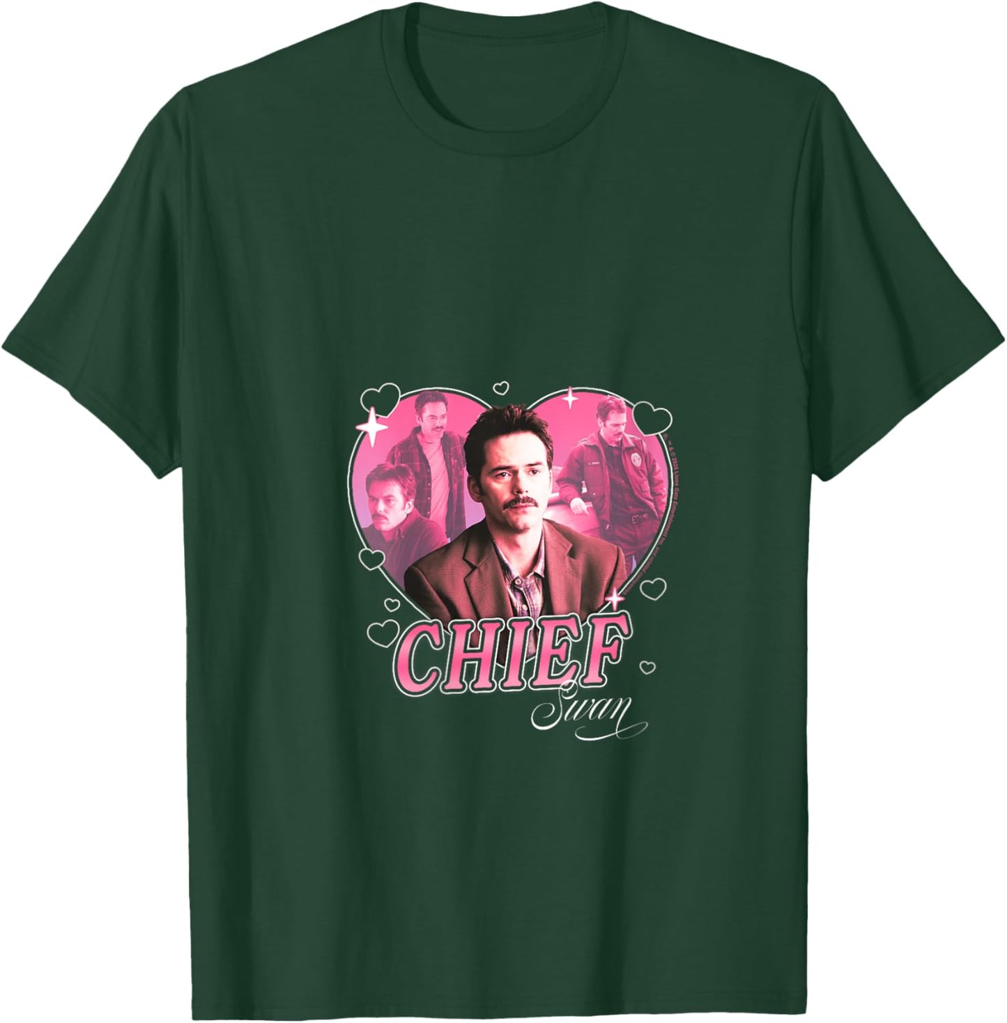 Women's Twilight Chief Charlie Swan Hearts Dad Crush Movie V-Neck T-Shirt - T-Shirt | Forest
