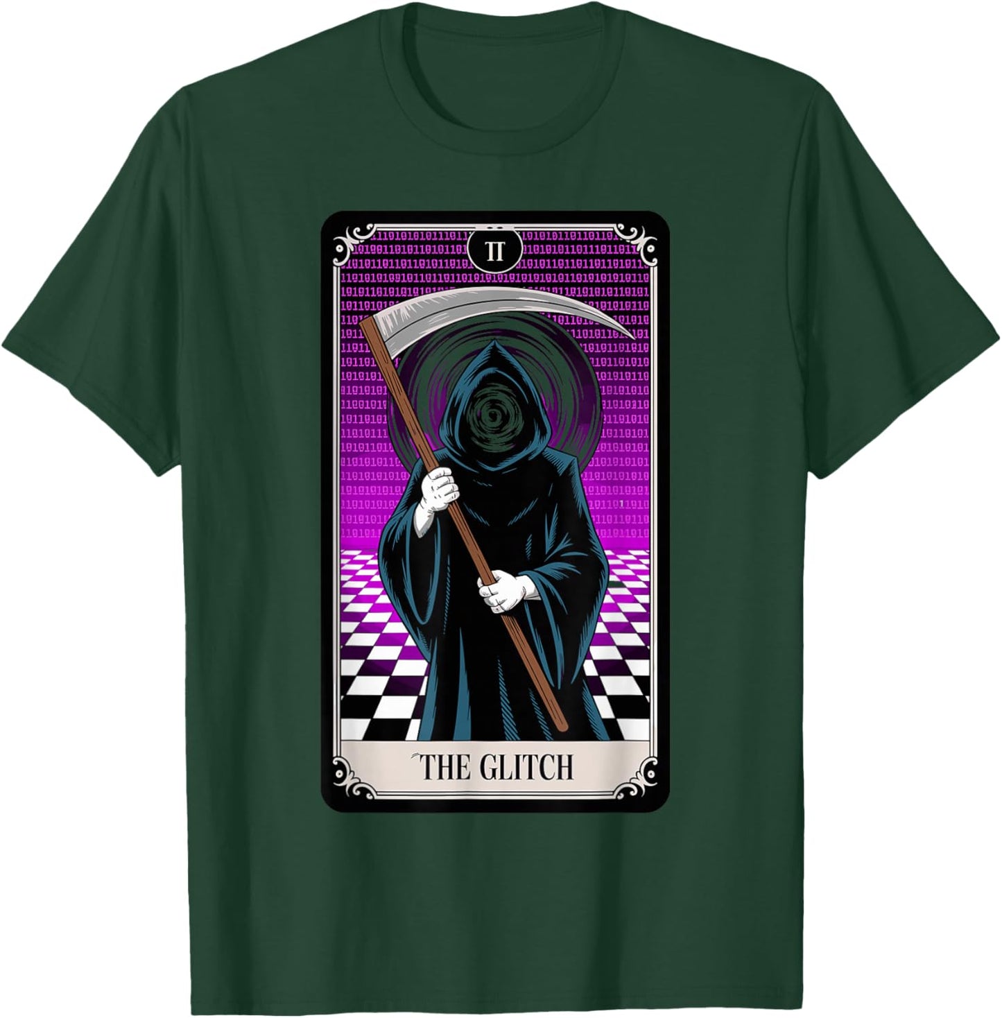 The Glitch Tarot Card Grim Reaper Hacker T-Shirt - T-Shirt | Forest