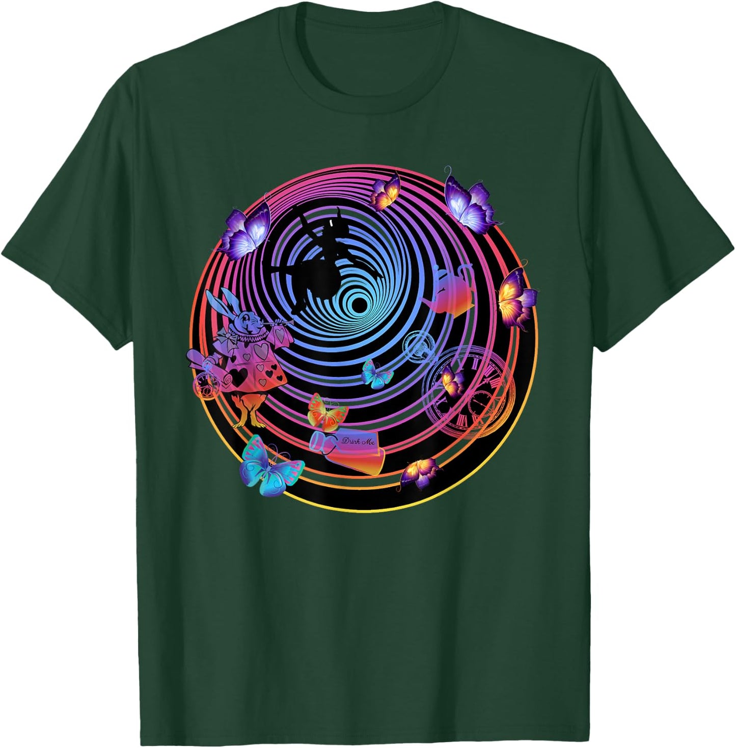 Down The Rabbit Hole - Alice In Wonderland T Shirt Design T-Shirt - T-Shirt | Forest