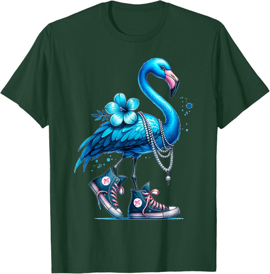 Flamingo Chucks And Pearls Comma La Kamala 2024 T-Shirt - T-Shirt | Forest