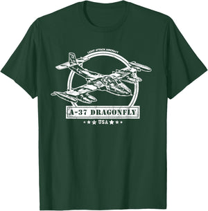 Military Vehicles & Gifts A-37 Dragonfly Aircraft T-Shirt - T-Shirt | Forest