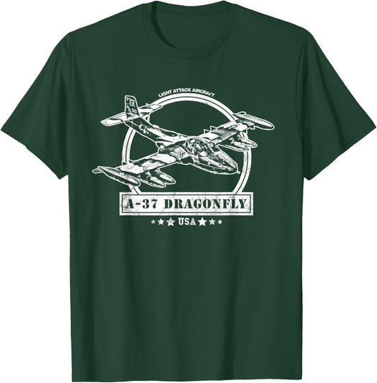 Military Vehicles & Gifts A-37 Dragonfly Aircraft T-Shirt - T-Shirt | Forest