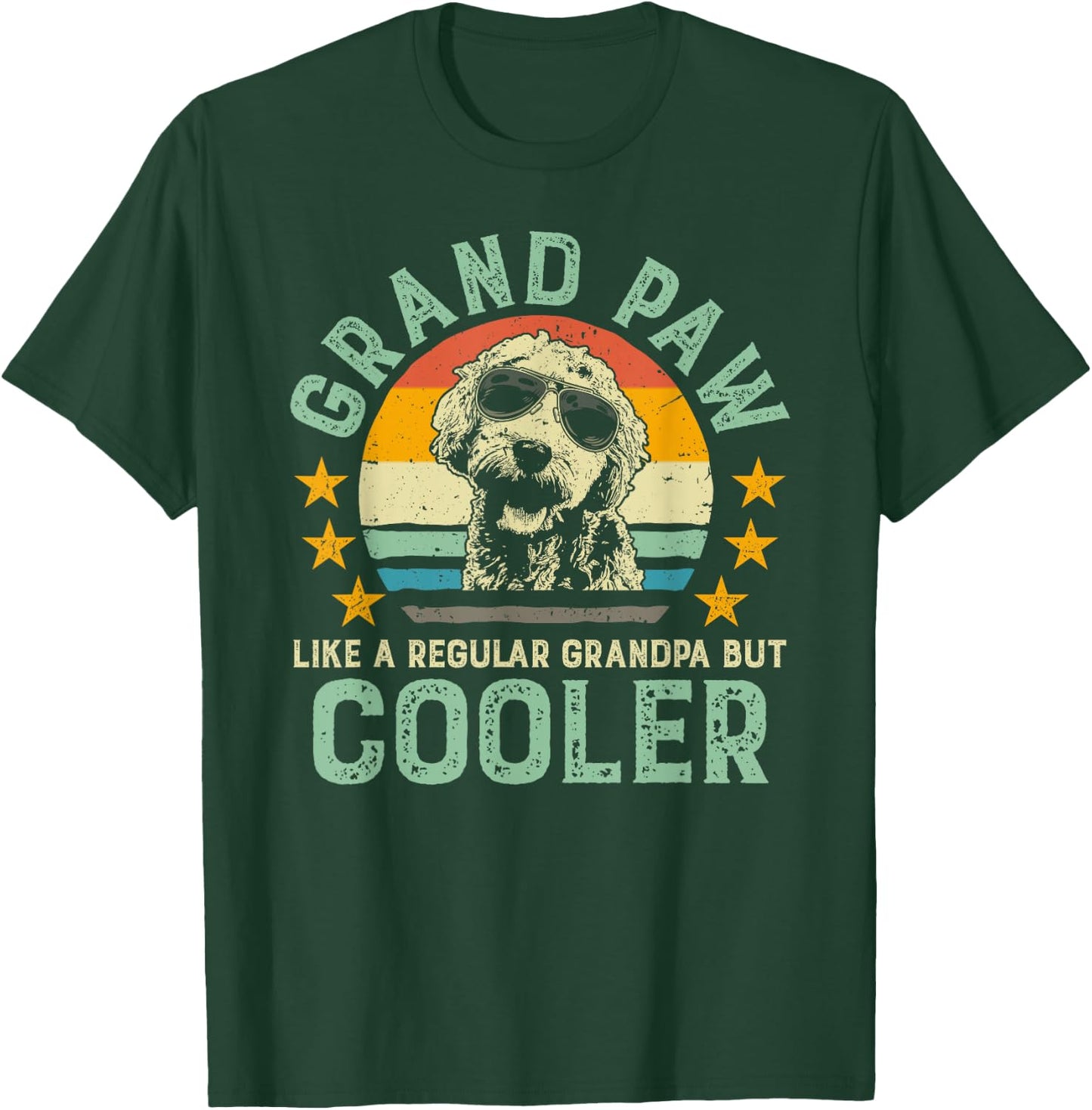 Grand Paw Like Regular Grandpa But Cooler Doodle Lover Shirt T-Shirt - T-Shirt | Forest