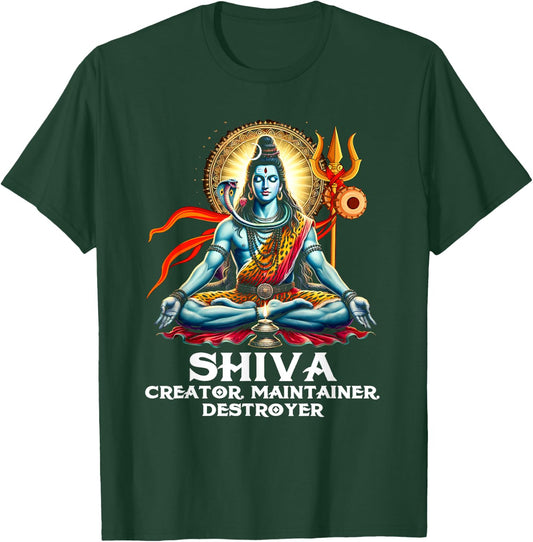 Shiva Hindu God Spiritual Shiva Creator Maintainer Destroyer T-Shirt - T-Shirt | Forest