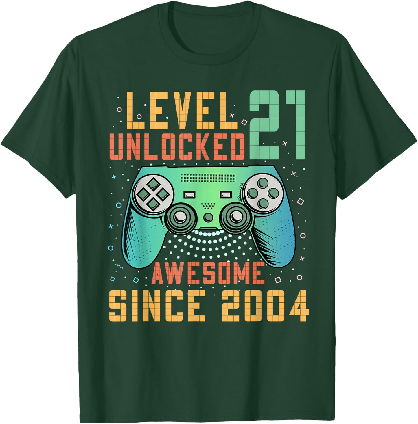 Level 21 Unlocked 21st Birthday 21 Year Old Man Gifts Gaming T-Shirt - T-Shirt | Forest