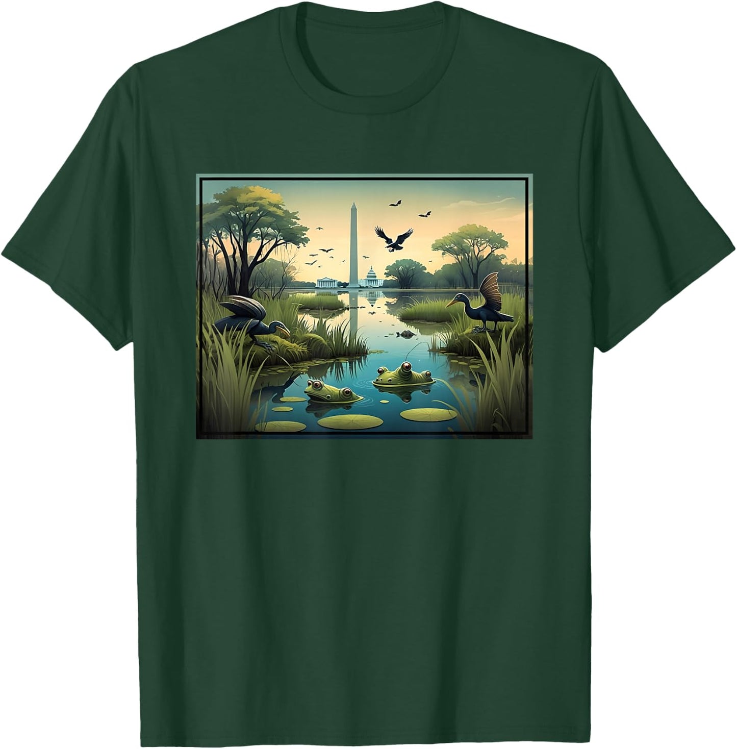 US Capitol Swamp - Drain the Washington DC Swampland T-Shirt - T-Shirt | Forest