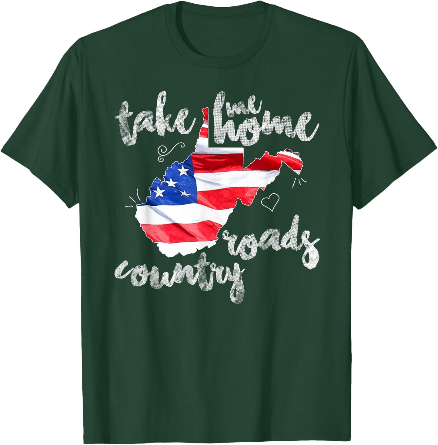 WV Country Roads Enlarged Version West Virginia T-Shirt - T-Shirt | Forest