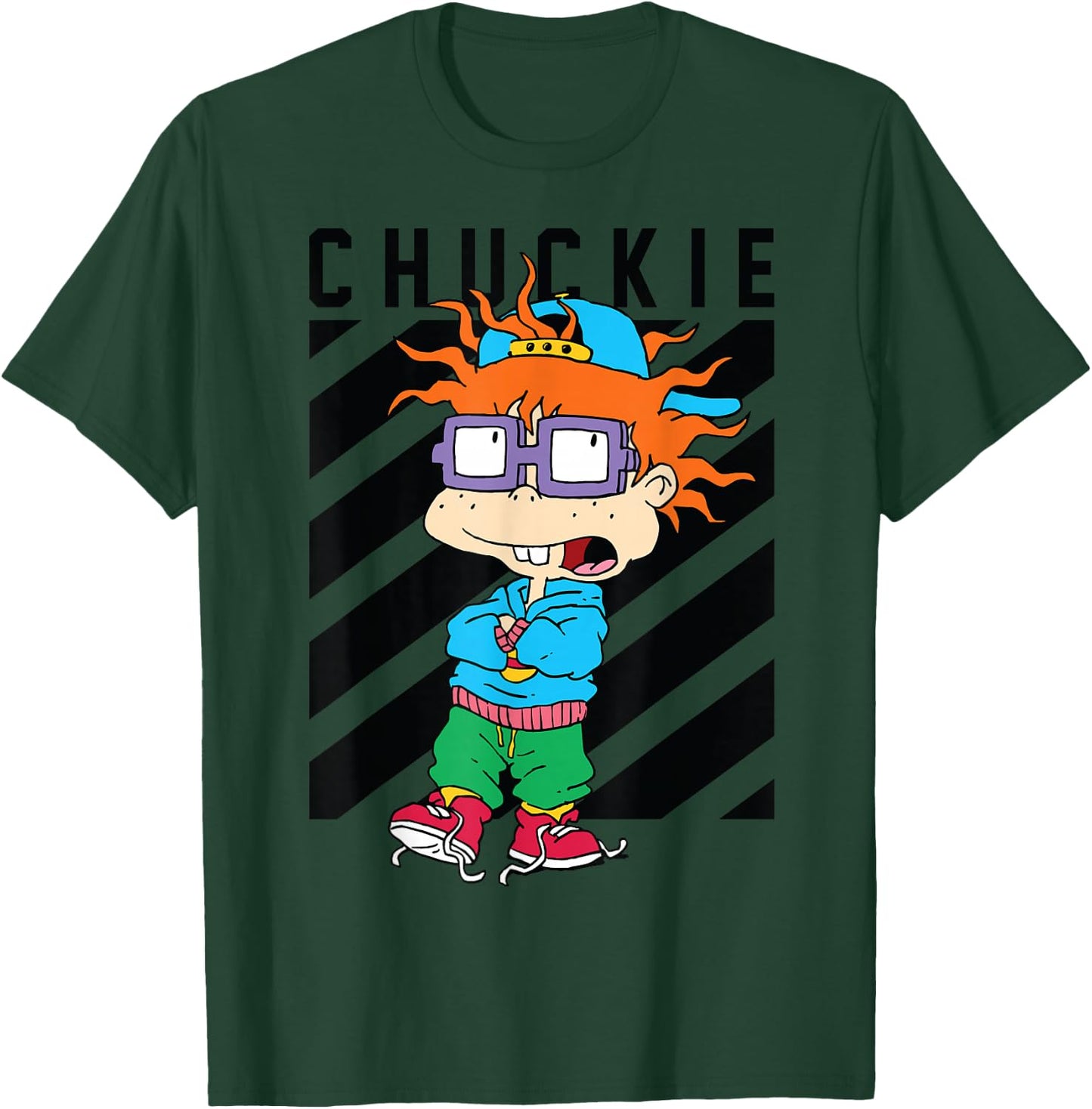 Black Taping Cool "Chuckie" With Baseball Hat T-Shirt - T-Shirt | Forest