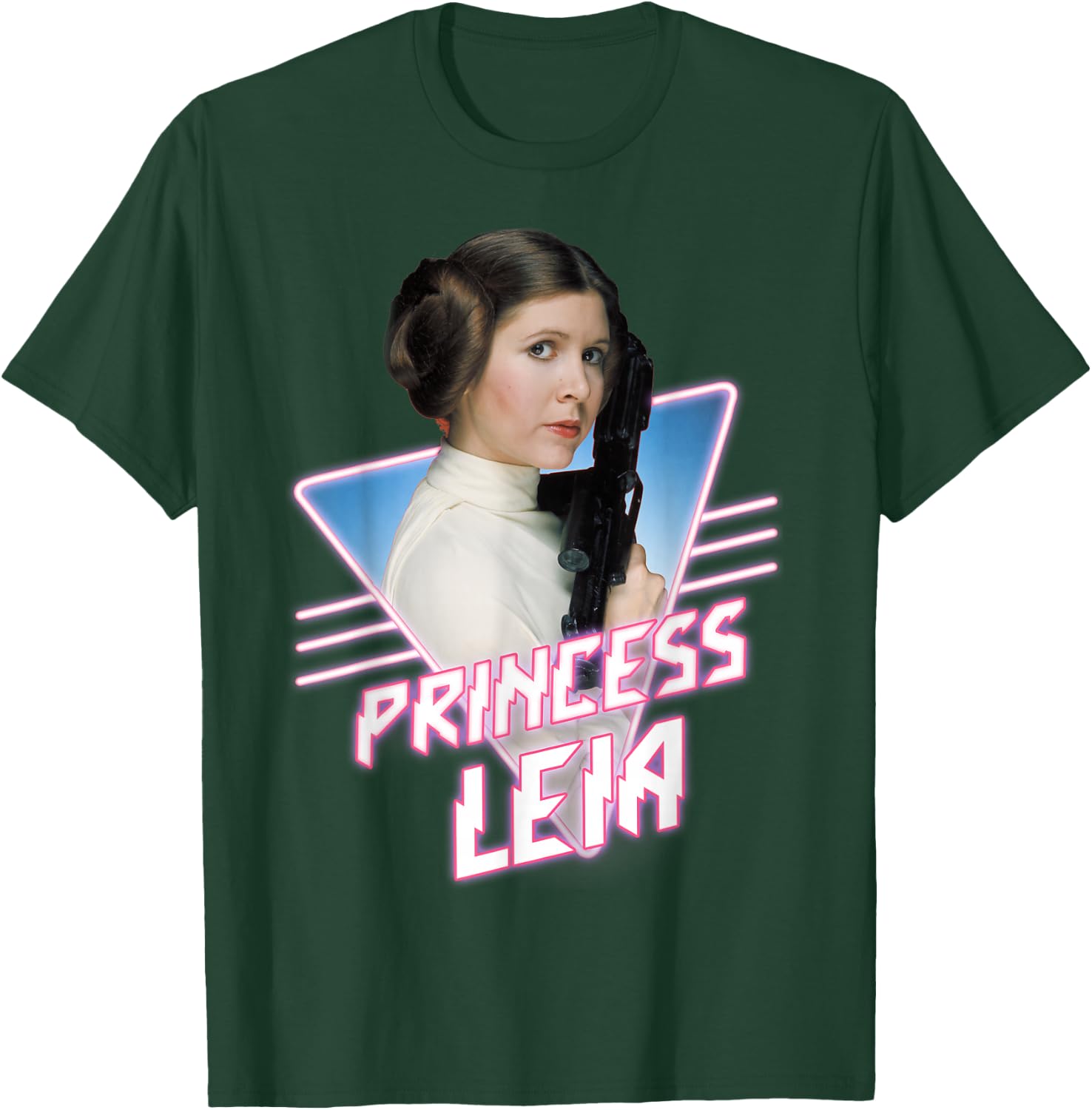 Star Wars Princess Leia Retro 80s Grid Badge Graphic T-Shirt - T-Shirt | Forest