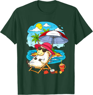 Sheep Relaxing Summer Costume Traveling Beach Lover Farmer T-Shirt - T-Shirt | Forest