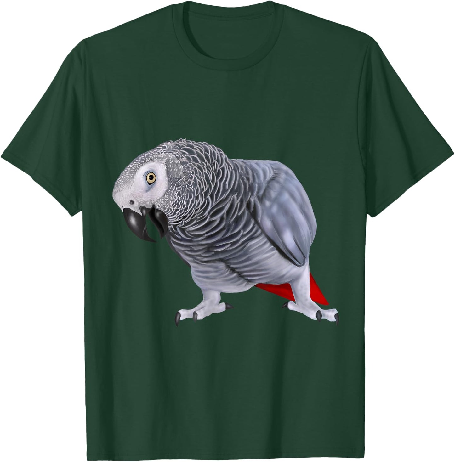African Grey Parrot Bird T-Shirt - T-Shirt | Forest