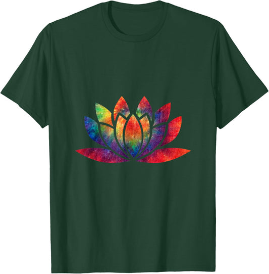 Tie Dye Lotus Flower Tie Dyed Spiritual Groovy Hamsa T Shirt T-Shirt - T-Shirt | Forest