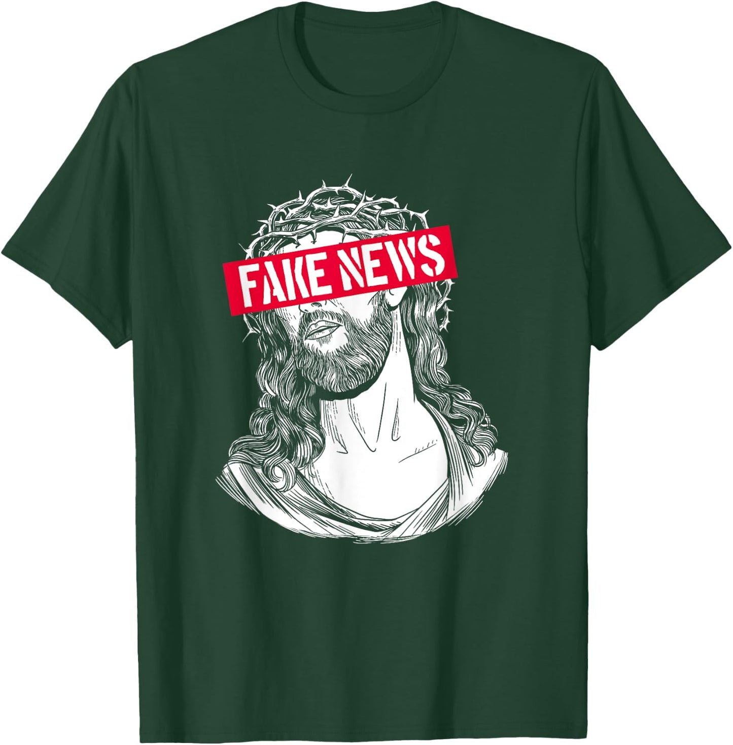 Blackcraft Anti-Christian Fake News Funny Jesus Atheist T-Shirt - T-Shirt | Forest