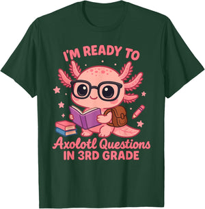 Ready to 3rd Grade Axolotl Question First Day of School Girl T-Shirt - T-Shirt | Forest