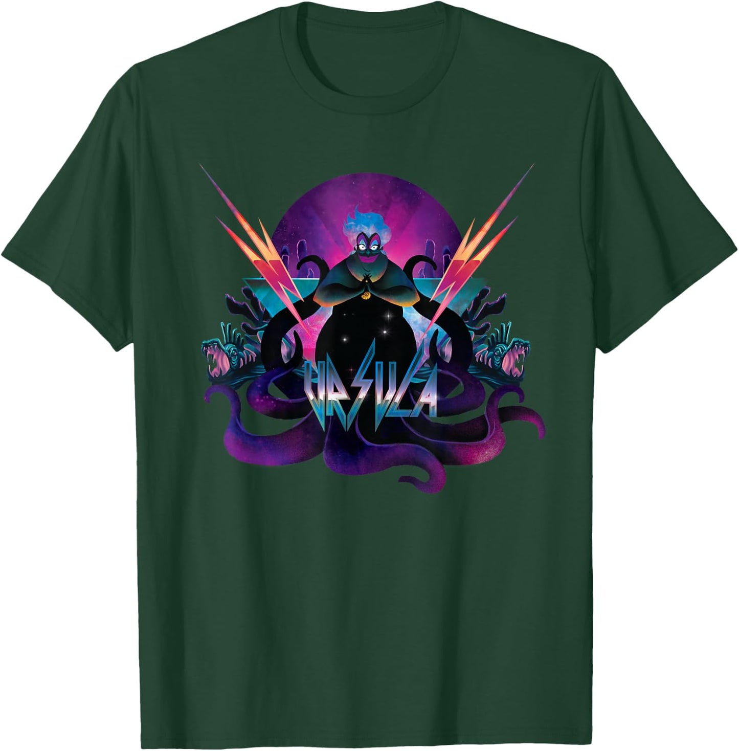 Disney Villains Ursula 90s Rock Band Neon T-Shirt - T-Shirt | Forest