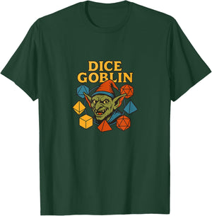 Dice Goblin Illustration Funny fantasy TTRPG design T-Shirt - T-Shirt | Forest