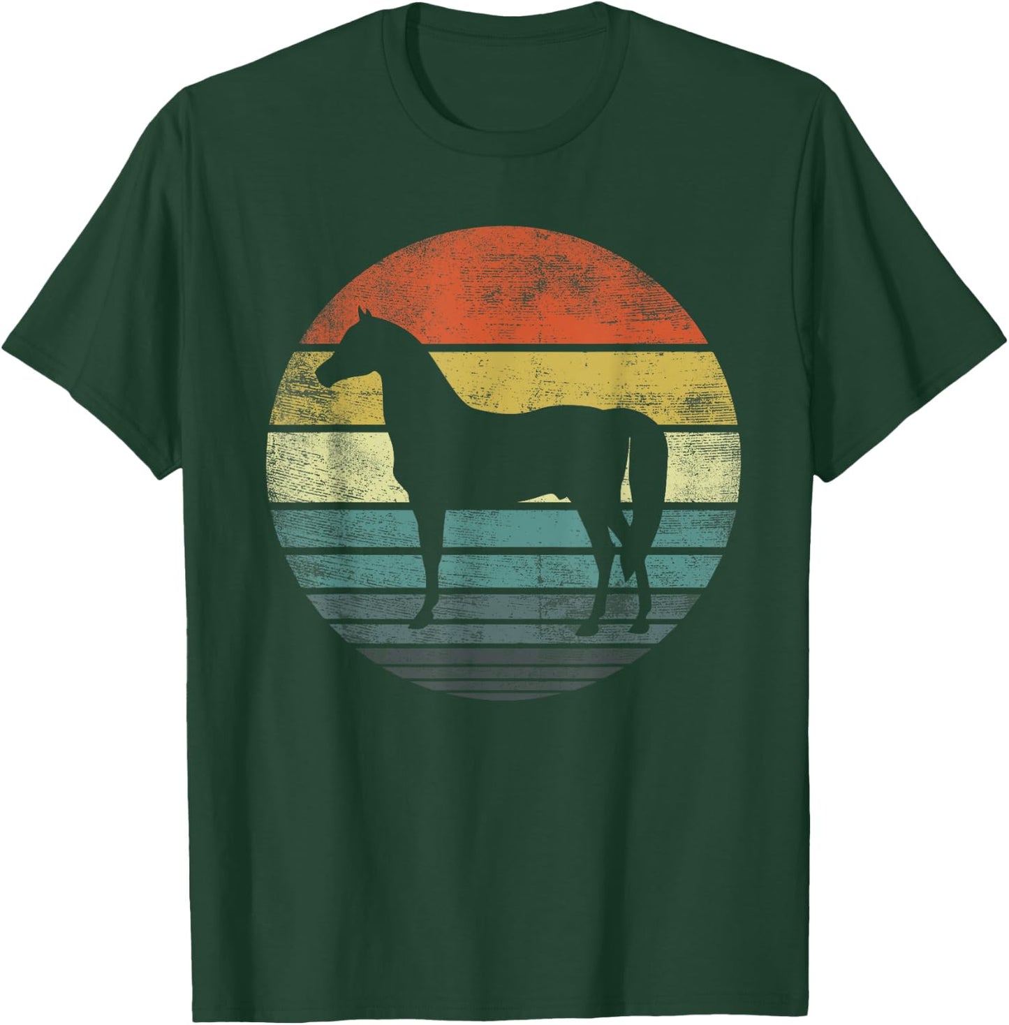 Horse Lover Gifts Horseback Riding Equestrian Retro Vintage T-Shirt - T-Shirt | Forest